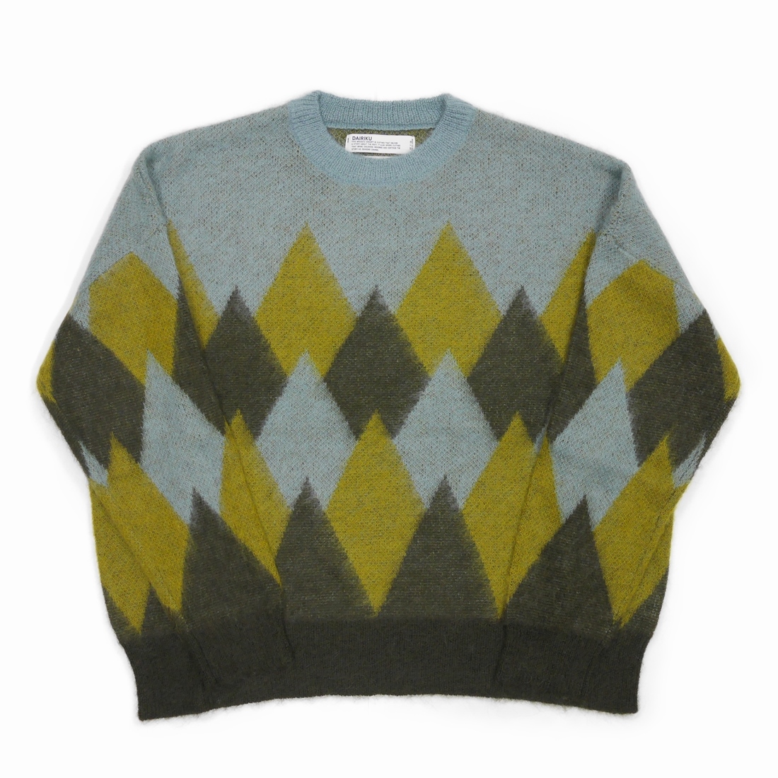 DAIRIKU/Argyle Mohair Pullover Knit（Mint Green）［アーガイル