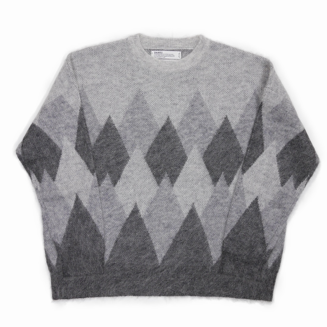 画像: DAIRIKU/Argyle Mohair Pullover Knit（Fether Grey） 【30%OFF】［アーガイルモヘアニット-22秋冬］