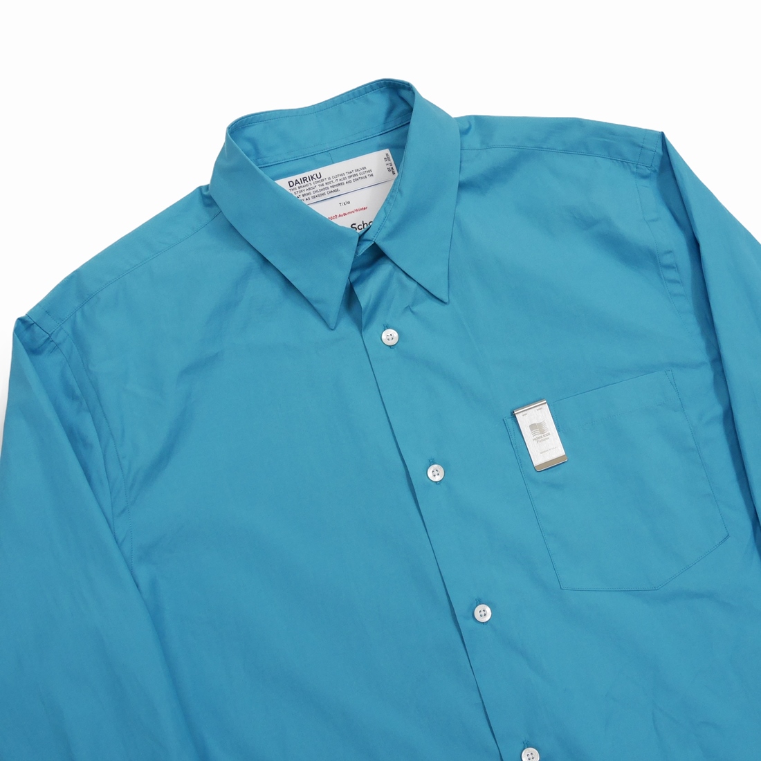 DAIRIKU/L-S Dress Shirt with Money Clip（Youth Blue）［ドレス 