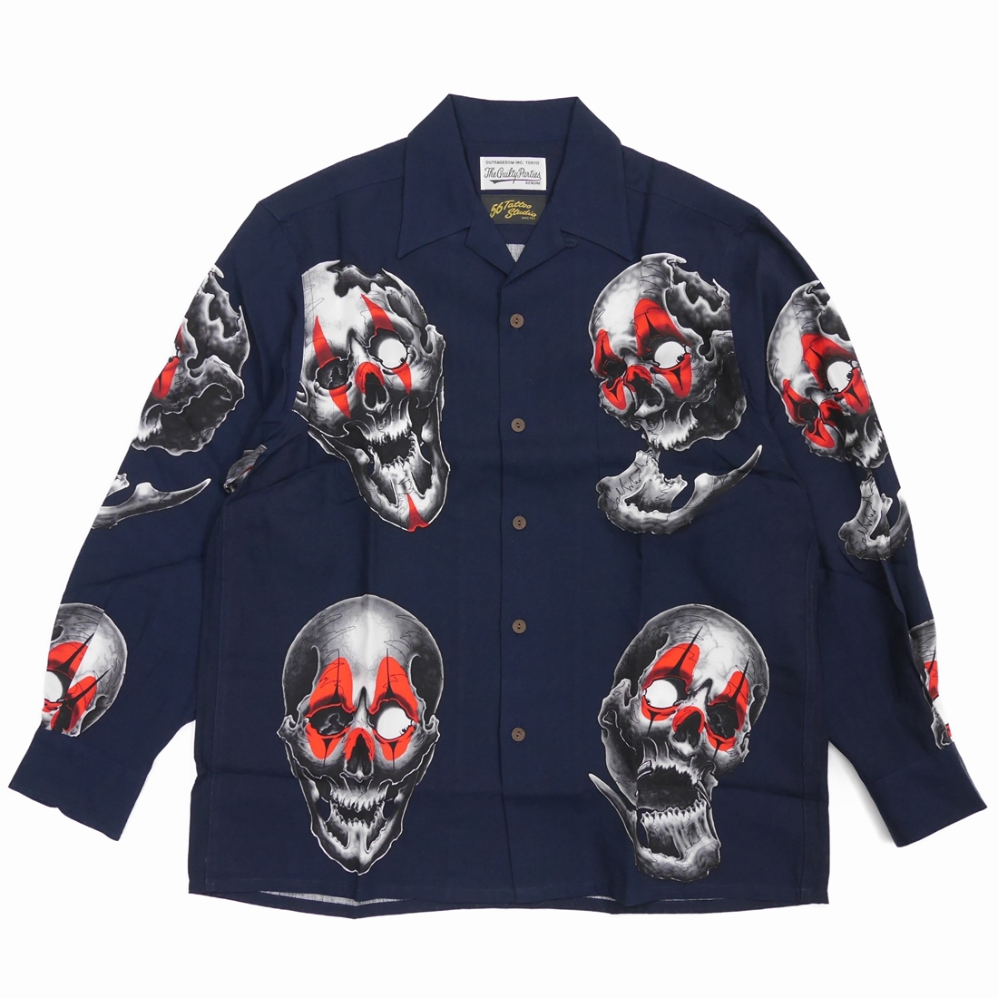 WACKO MARIA/56 TATTOO STUDIO / HAWAIIAN SHIRT L/S(NAVY