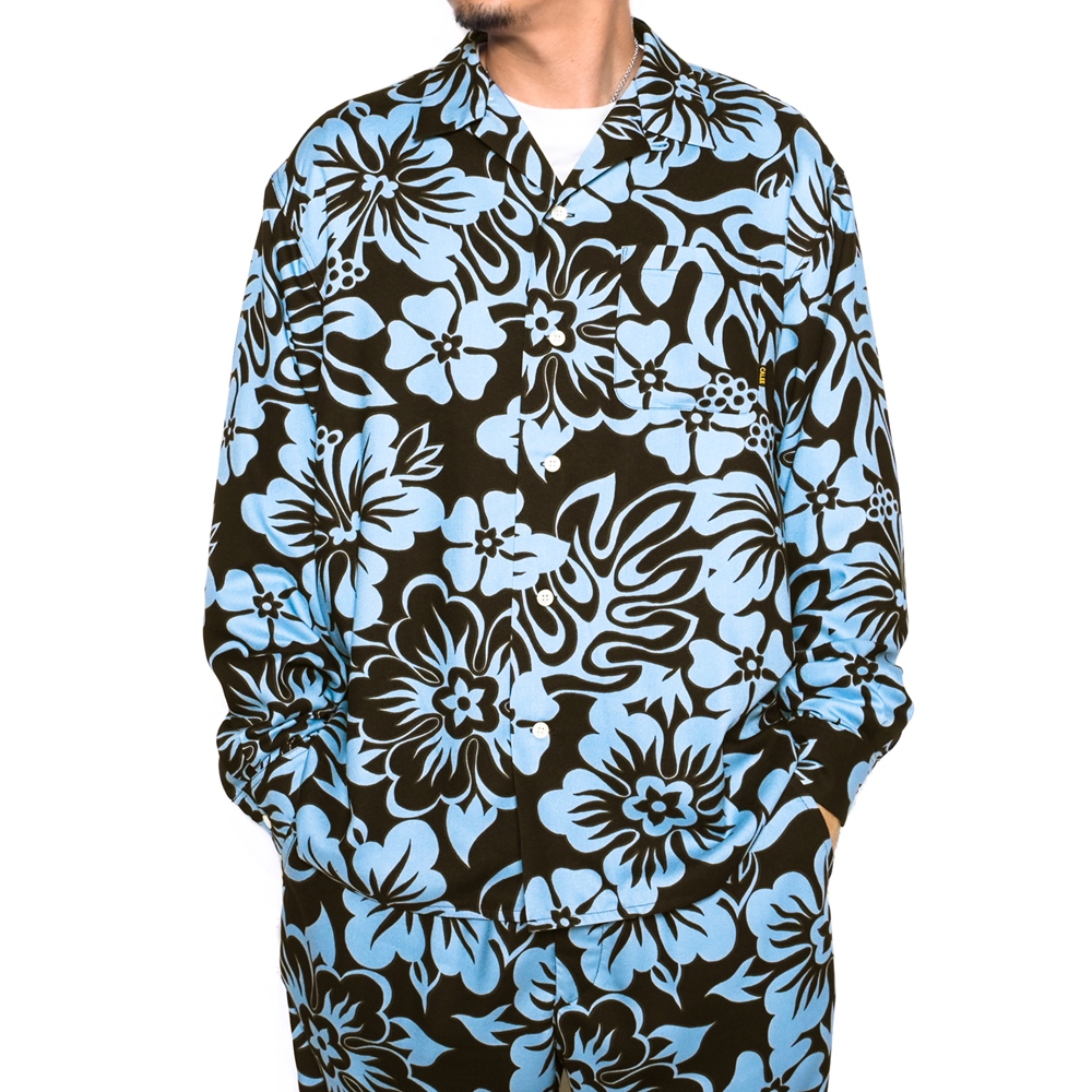 画像: CALEE/Allover flower pattern R/P shirt（Black） 【70%OFF】［フラワーパターンシャツ-22秋冬］