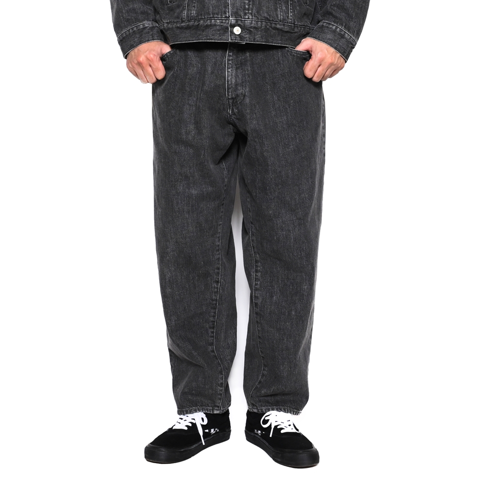 画像: CALEE/Vintage reproduct wide silhouette denim pants -used black-（Used Black）［ワイドデニムパンツ-22秋冬］
