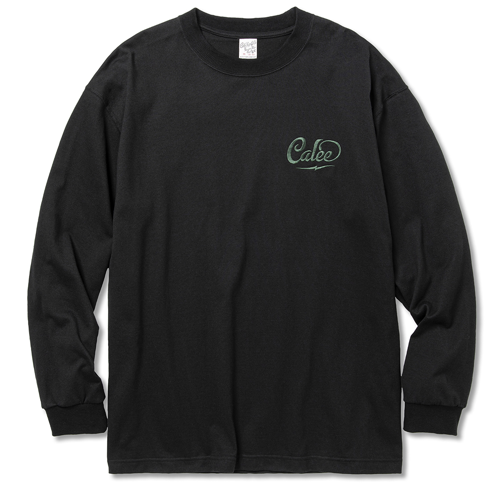 画像: CALEE/Drop shoulder CALEE logo embroidery L/S t-shirt（Black）［ドロップショルダー長袖T-22秋冬］