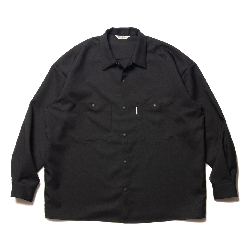 画像: COOTIE PRODUCTIONS/Polyester Twill Work L/S Shirt（Black）［ポリエステルツイルワークシャツ-22秋冬］