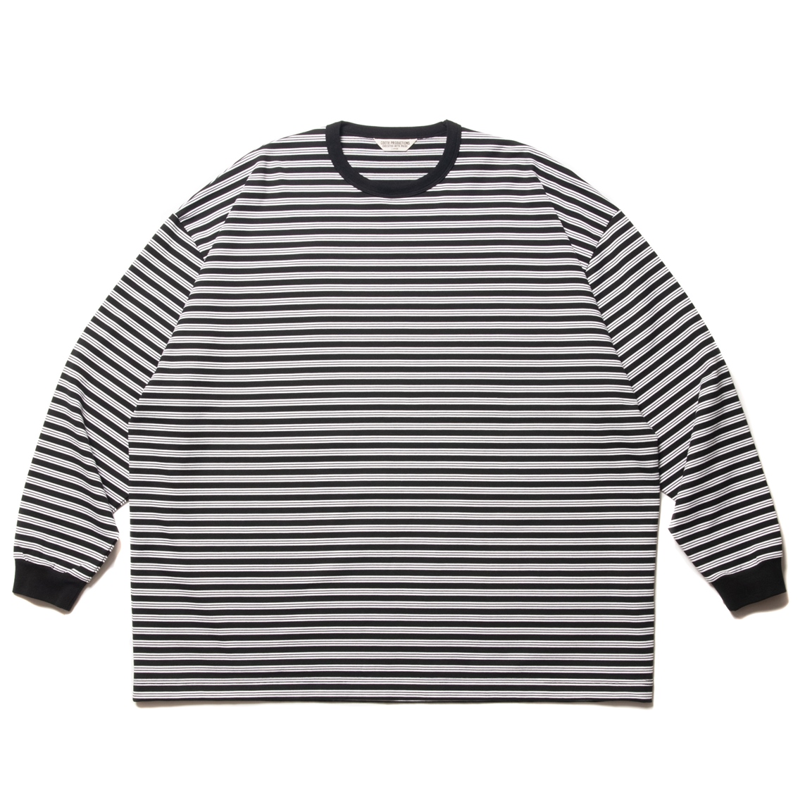 画像: COOTIE PRODUCTIONS/Supima Border Oversized L/S Tee（Black）［ボーダーオーバーサイズ長袖T-22秋冬］