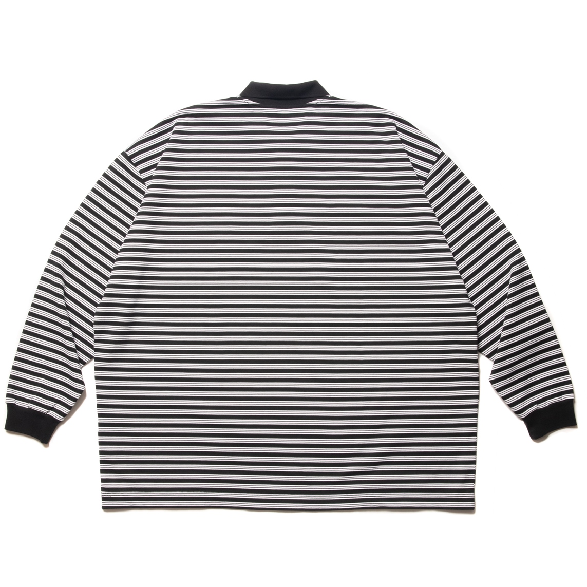 画像: COOTIE PRODUCTIONS/Supima Border Oversized L/S Polo（Black）［ボーダーオーバーサイズポロ-22秋冬］