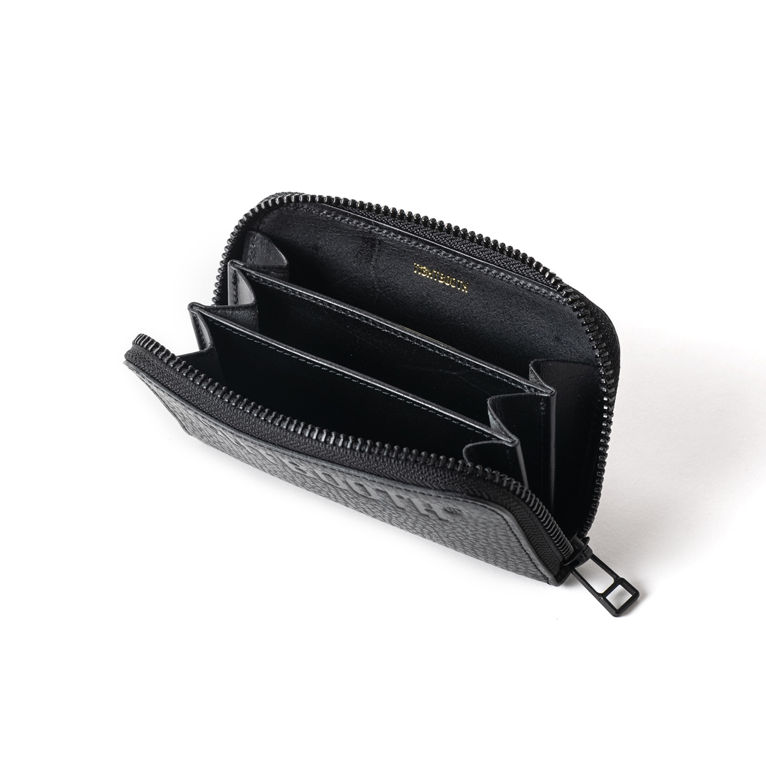 TIGHTBOOTH/LEATHER ZIP AROUND WALLET（Black）［レザージップ 
