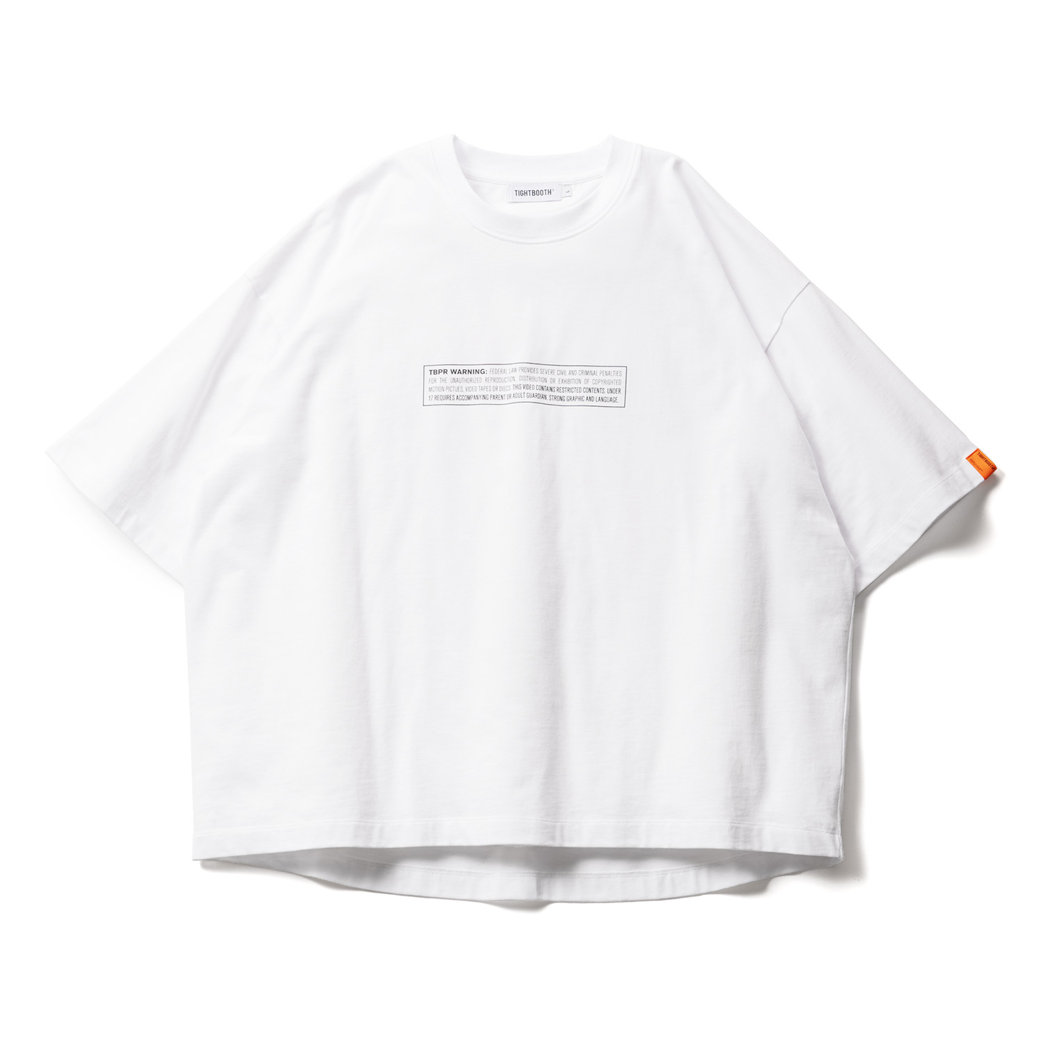 TIGHTBOOTH/WARNING T-SHIRT（White） 【30%OFF】［プリントT-22秋冬