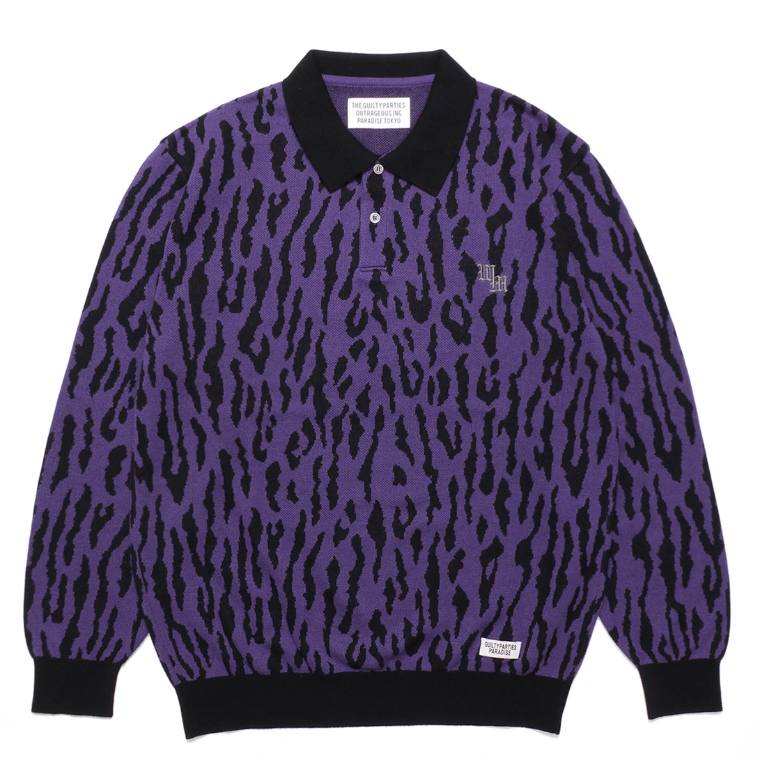 WACKOMARIA LEOPARD KNITJACQUARDPOLOSHIRT