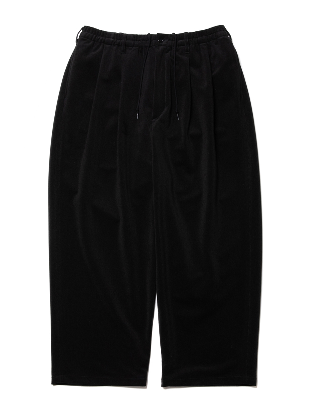 画像: COOTIE PRODUCTIONS/Polyester Corduroy 2 Tuck Easy Pants（Black）［ポリエステルコーデュロイ2タックイージーパンツ-22秋冬］