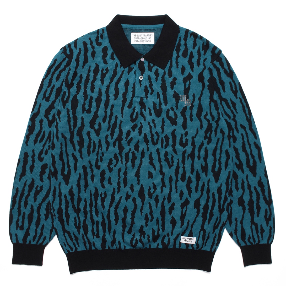 新品 WACKO MARIA 23AW LEOPARD ニット ポロシャツ