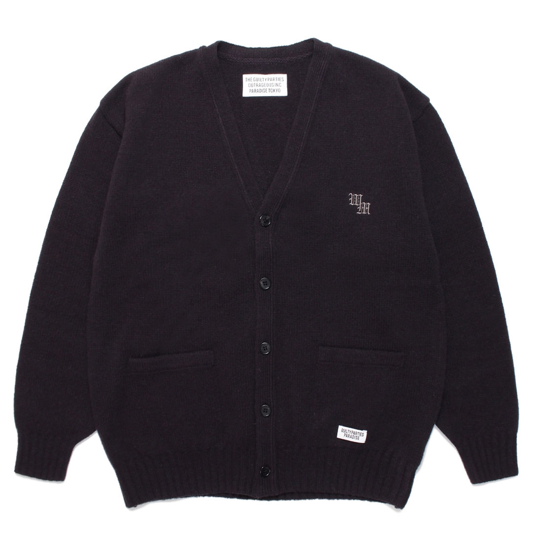 画像: WACKO MARIA/CLASSIC KNIT CARDIGAN（CHARCOAL）［クラシックニットカーディガン-22秋冬］