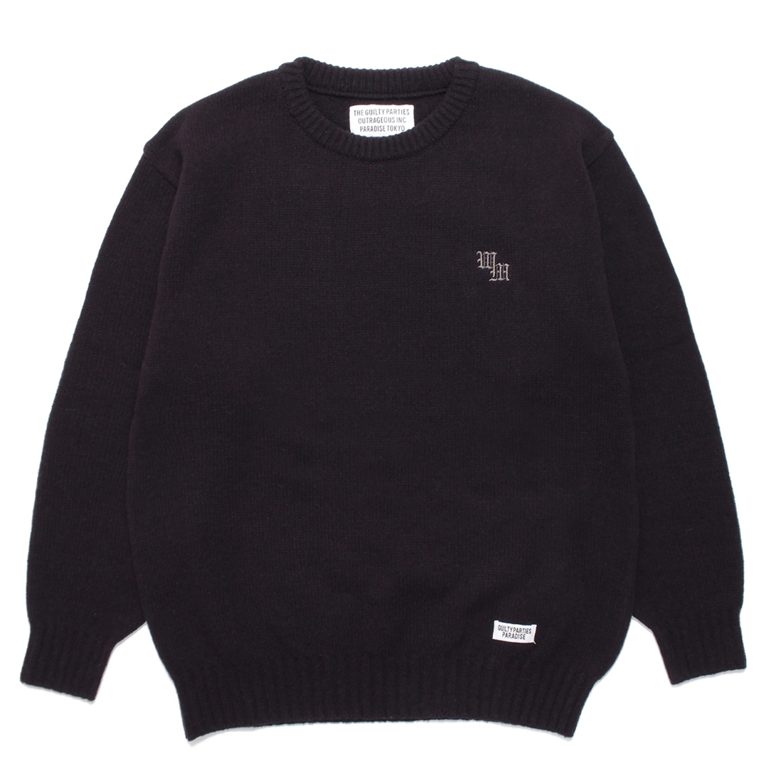 WACKO MARIA/CLASSIC KNIT SWEATER（CHARCOAL）［クラシックニット
