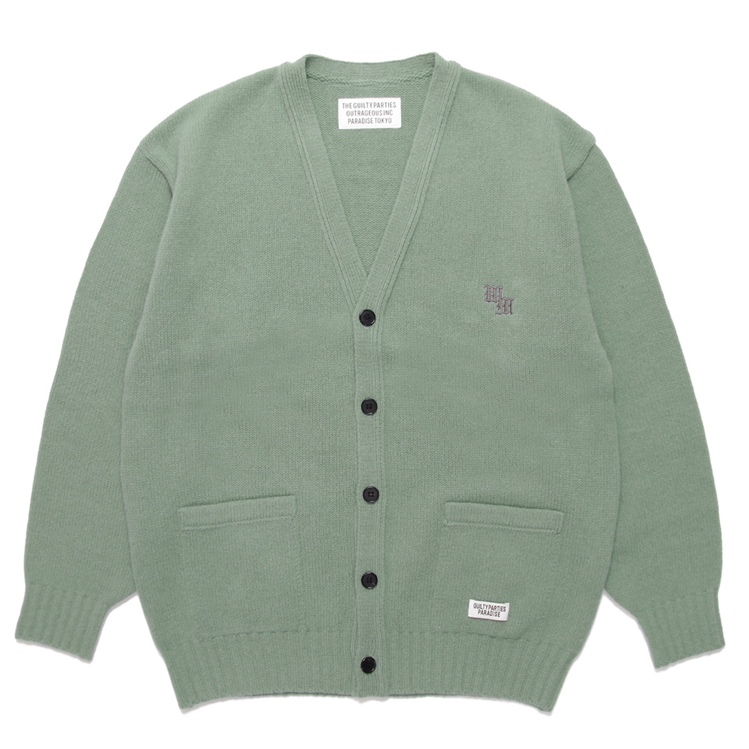 WACKO MARIA/CLASSIC KNIT CARDIGAN（MINT）［クラシックニット