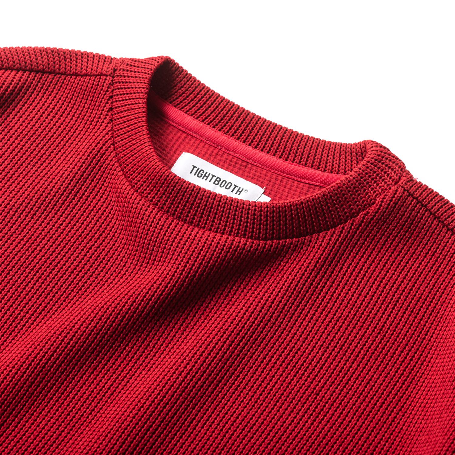 画像: TIGHTBOOTH/WAFFLE CREW KNIT（Red）［ワッフルクルーニット-22秋冬］