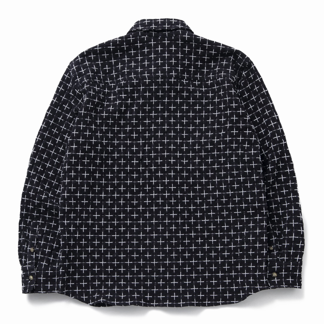 RATS/KANOKO CROSS SHIRT（BLACK）［カノコクロスシャツ-22秋冬］ - JONAS