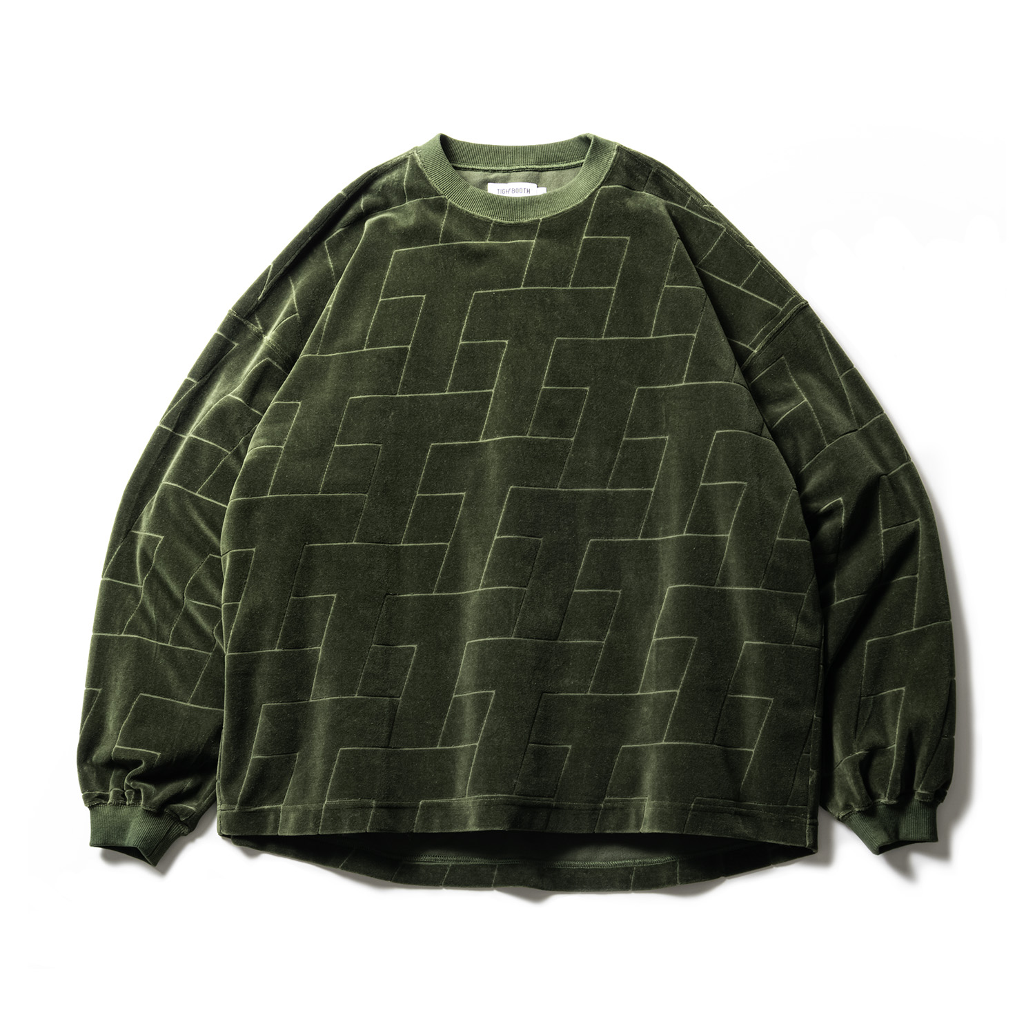 TIGHTBOOTH/T VELOUR LONG SLEEVE（Olive） 【30%OFF】［ベロアロング 