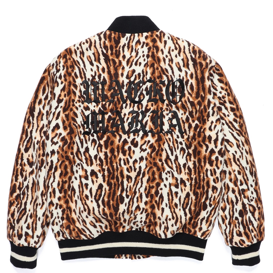 画像: WACKO MARIA/LEOPARD VARSITY JACKET（BEIGE）［レオパードスタジャン-22秋冬］