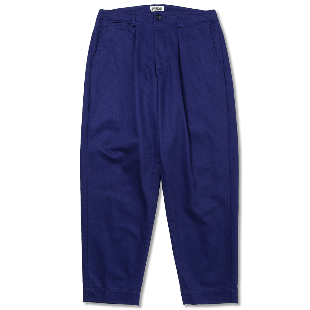 画像1: CALEE/Vintage type chino cloth tuck trousers（Navy） 【40%OFF】［チノトラウザース-23春夏］ (1)