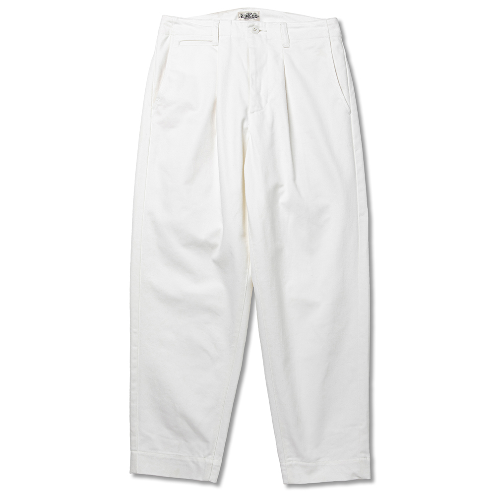 画像: CALEE/Vintage type chino cloth tuck trousers（White）［チノトラウザース-22秋冬］