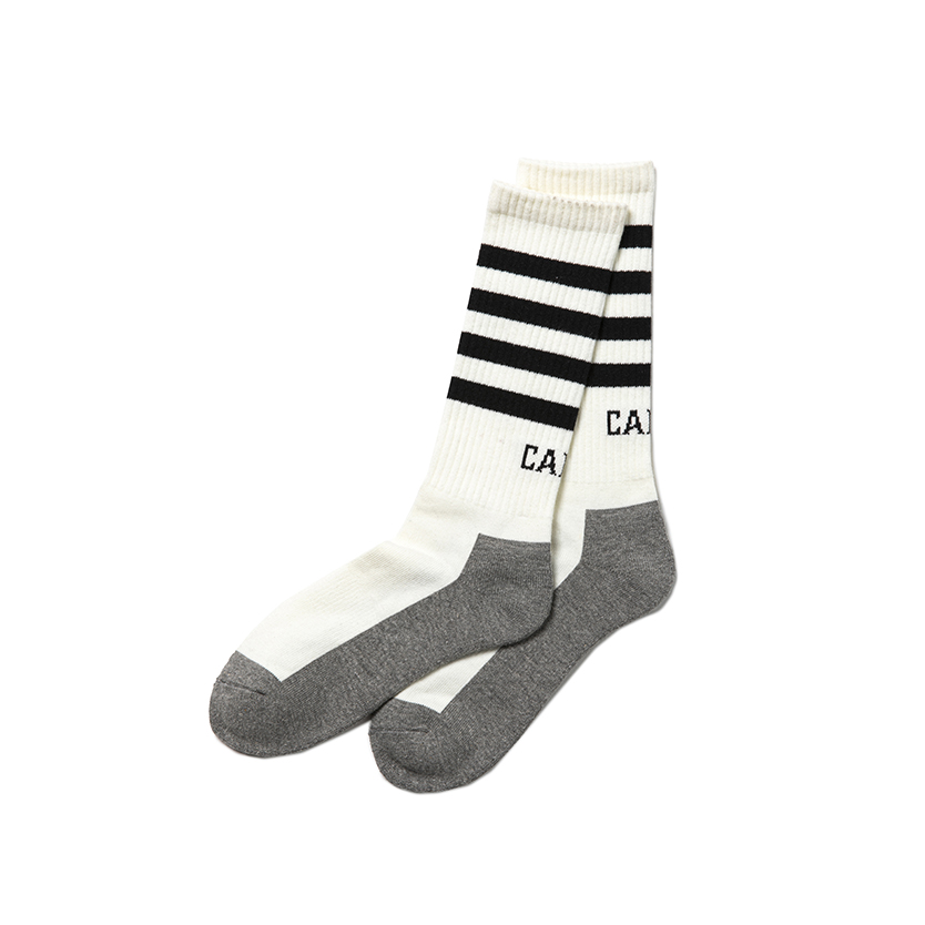 画像: CALEE/CALEE Logo line socks（White）［ソックス-22秋冬］