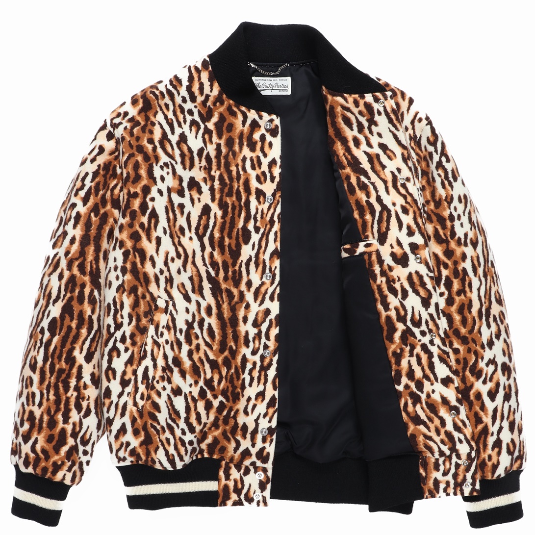 画像: WACKO MARIA/LEOPARD VARSITY JACKET（BEIGE）［レオパードスタジャン-22秋冬］