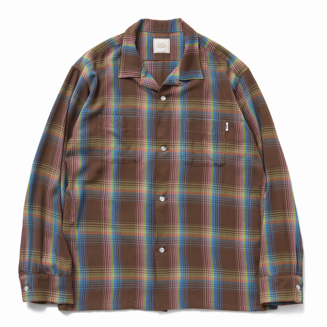 画像: RATS/RAYON CHECK SHIRT（BROWN CHECK） 【30%OFF】［レーヨンチェックシャツ-22秋冬］