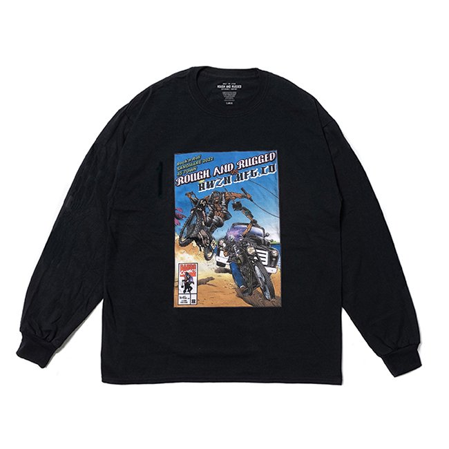 ROUGH AND RUGGED/RARDC×HWZN LS（BLACK）［プリント長袖T-22秋冬