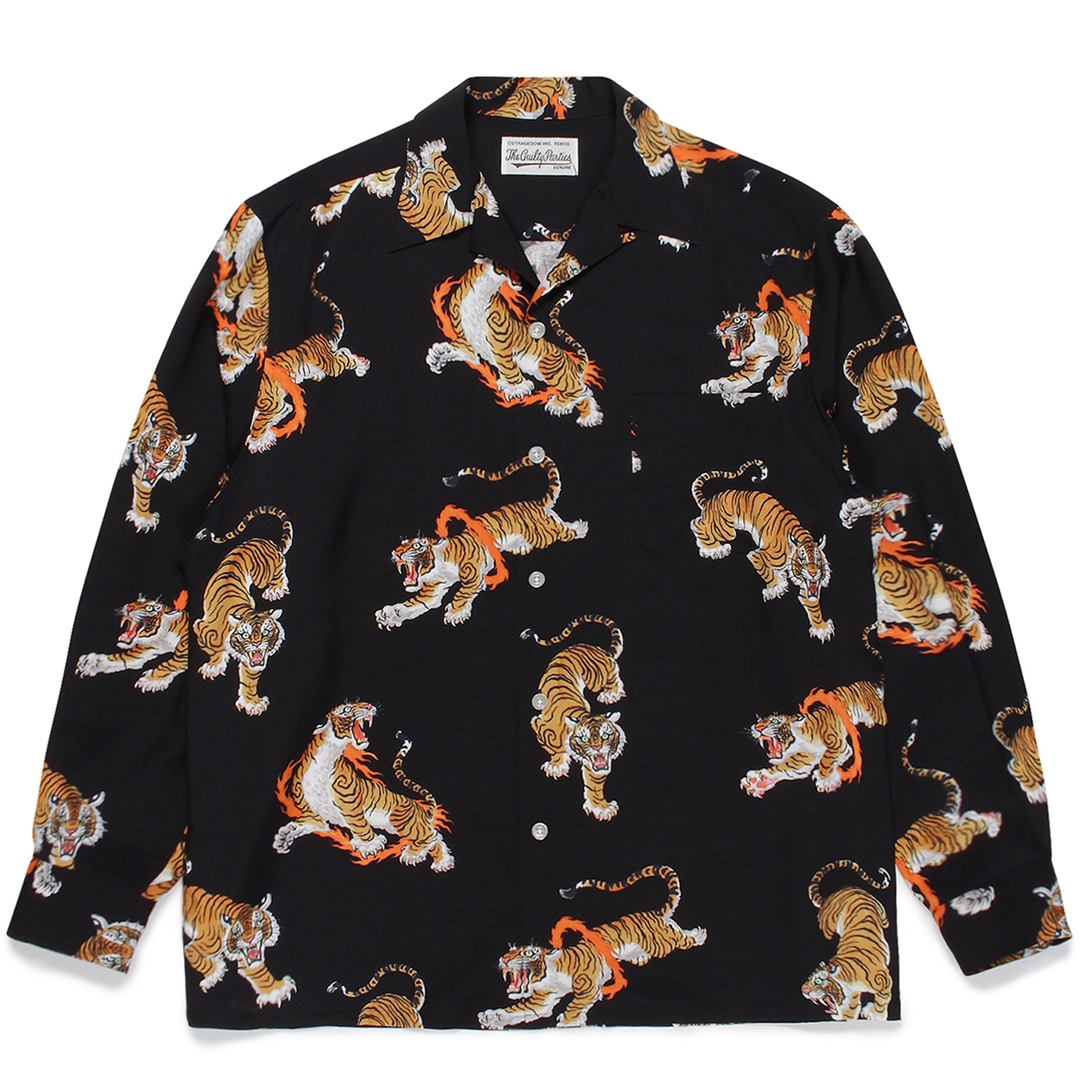 画像: WACKO MARIA/TIM LEHI / HAWAIIAN SHIRT L/S（BLACK）［ハワイアンシャツ-22秋冬］