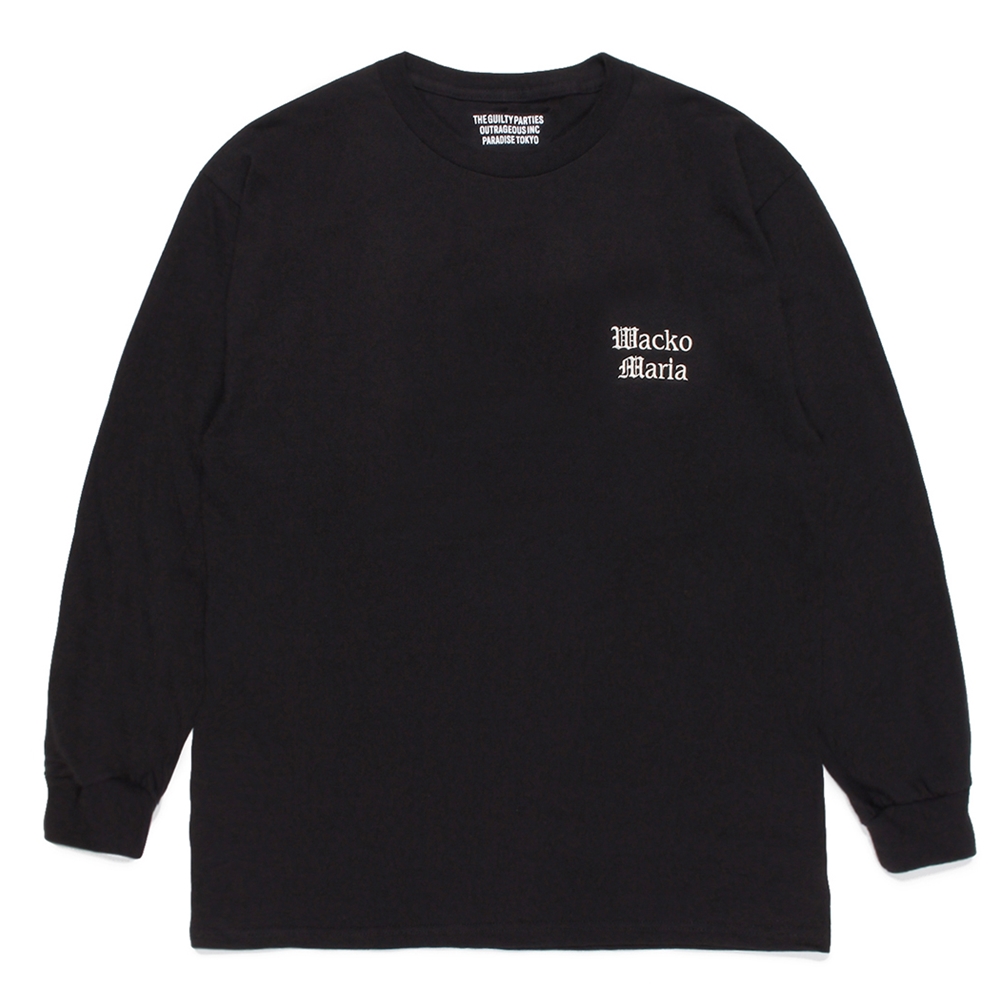WACKO MARIA/LONG SLEEVE T-SHIRT（BLACK）［刺繍長袖T-22秋冬］ - JONAS