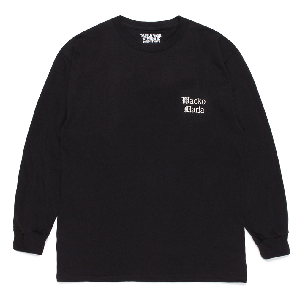 WACKO MARIA/LONG SLEEVE T SHIRTBLACK［刺繍長袖T秋冬］   JONAS