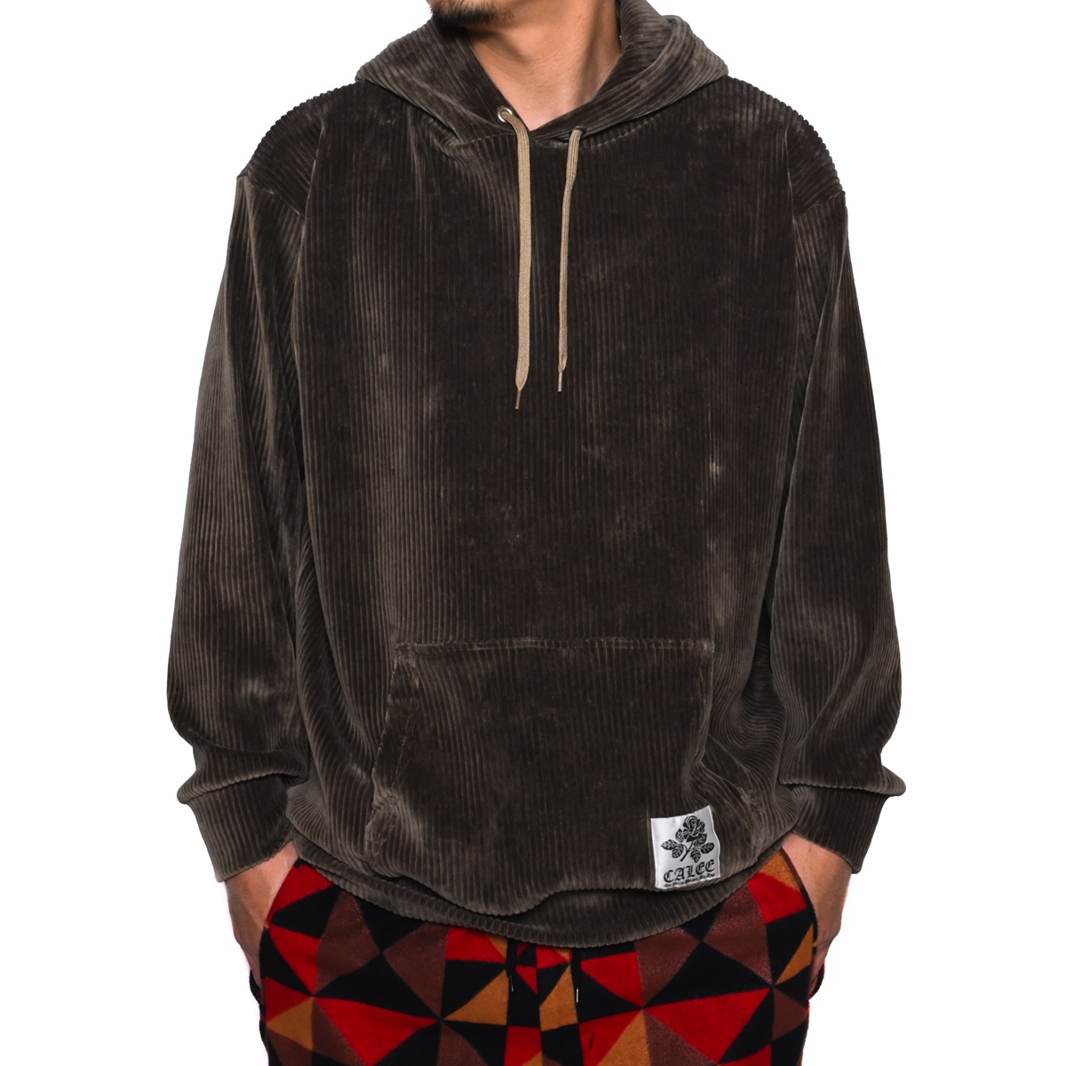 画像: CALEE/Cotton pile jersey pullover hoodie（Khaki） 【60%OFF】［コットンパイルジャージフーディー-22秋冬］