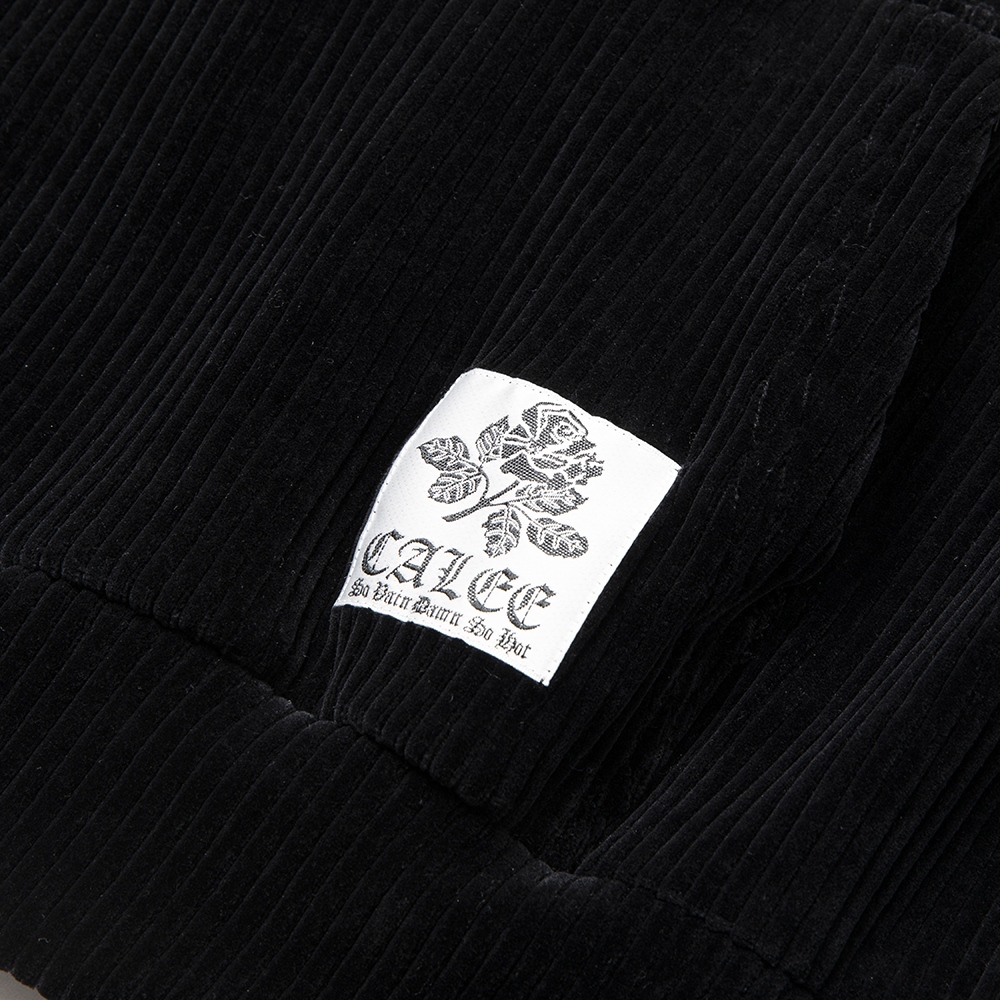 画像: CALEE/Cotton pile jersey pullover hoodie（Black）［コットンパイルジャージフーディー-22秋冬］