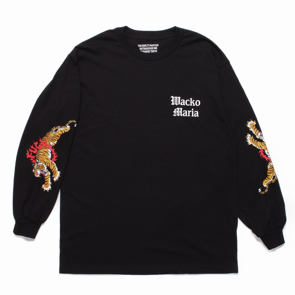 WACKO MARIA/TIM LEHI / LONG SLEEVE T-SHIRT（BLACK）［プリント長袖T 