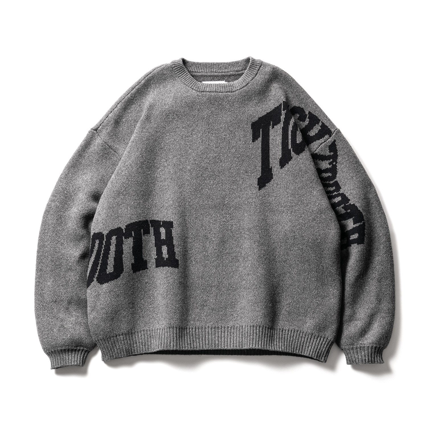 TIGHTBOOTH/ACID LOGO KNIT SWEATER（Charcoal）［ニットセーター-22 
