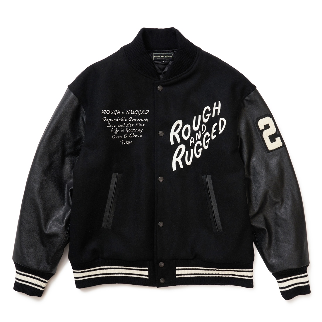 ROUGH AND RUGGED/DUST（BLACK/BLACK） 【30%OFF】［袖レザー 