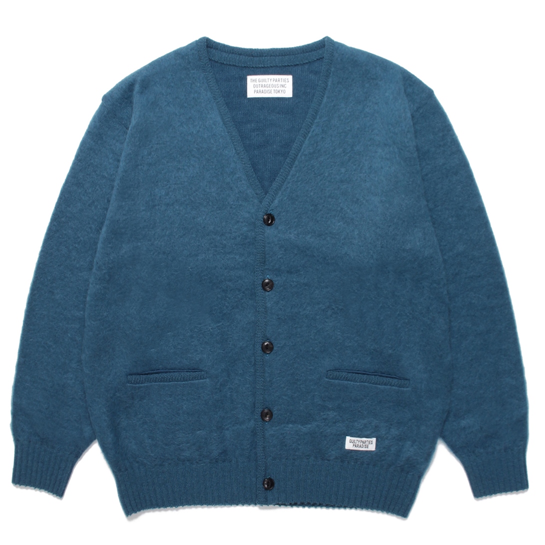 画像: WACKO MARIA/MOHAIR KNIT CARDIGAN（BLUE）［モヘアカーディガン-22秋冬］