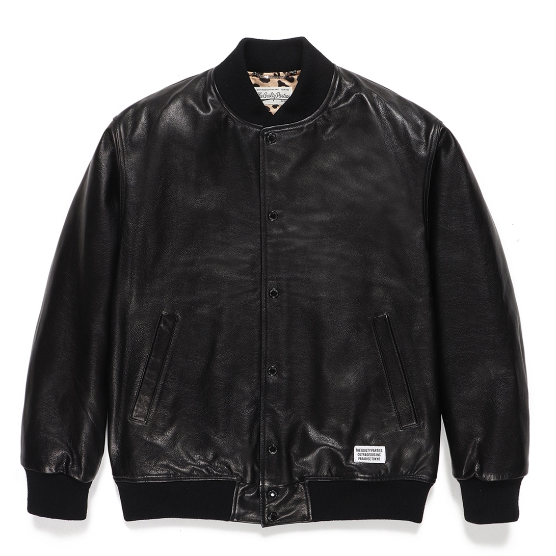 WACKO MARIA/LEATHER VARSITY JACKET（BLACK）［レザースタジャン-22 ...