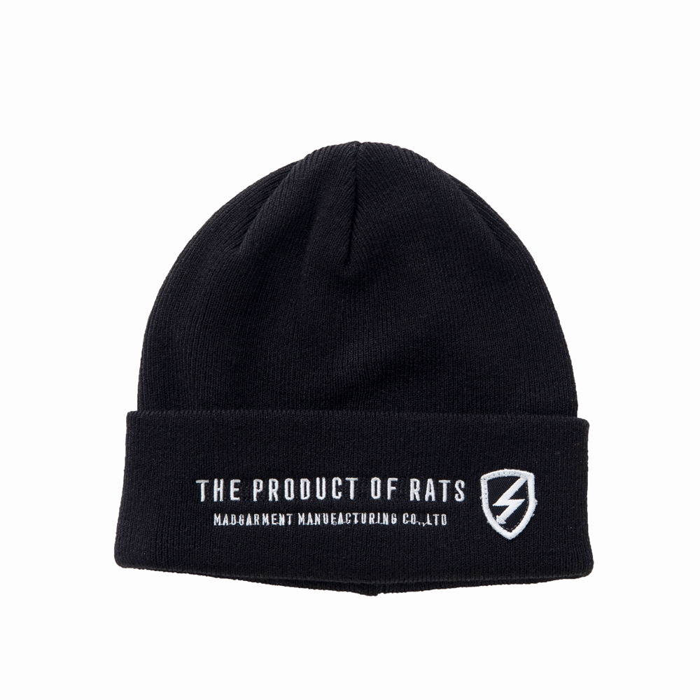 画像: RATS/KNIT CAP BOLT PATCH（BLACK）［ニットキャップ-22秋冬］