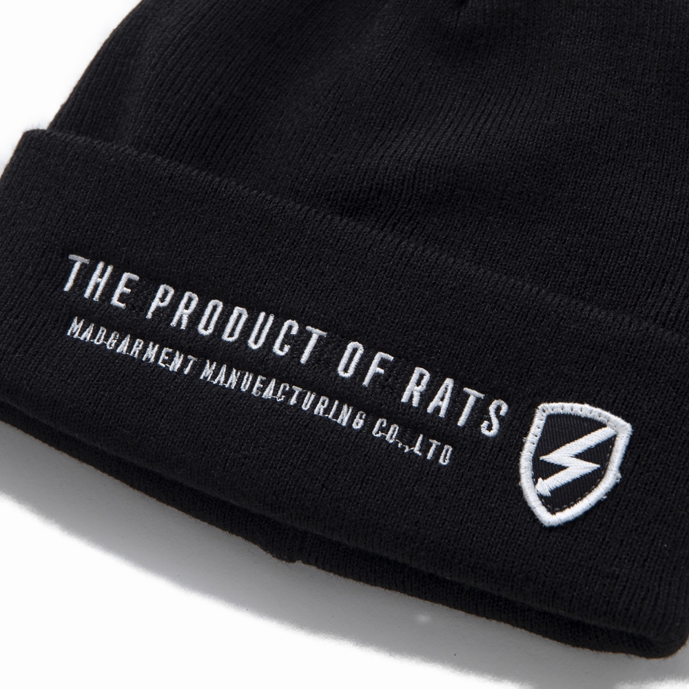 画像: RATS/KNIT CAP BOLT PATCH（BLACK）［ニットキャップ-22秋冬］