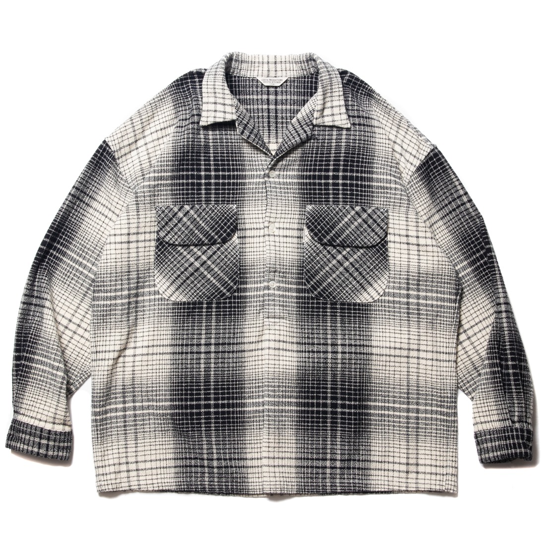 COOTIE PRODUCTIONS/Ombre Check Open Collar Pullover L/S Shirt