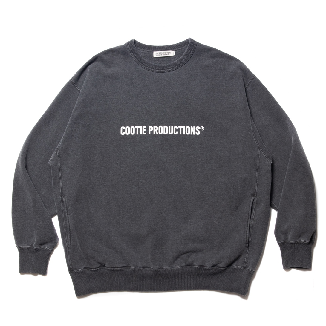 COOTIE PRODUCTIONS/Pigment Dyed Sweat Crew(Black)[ピグメント