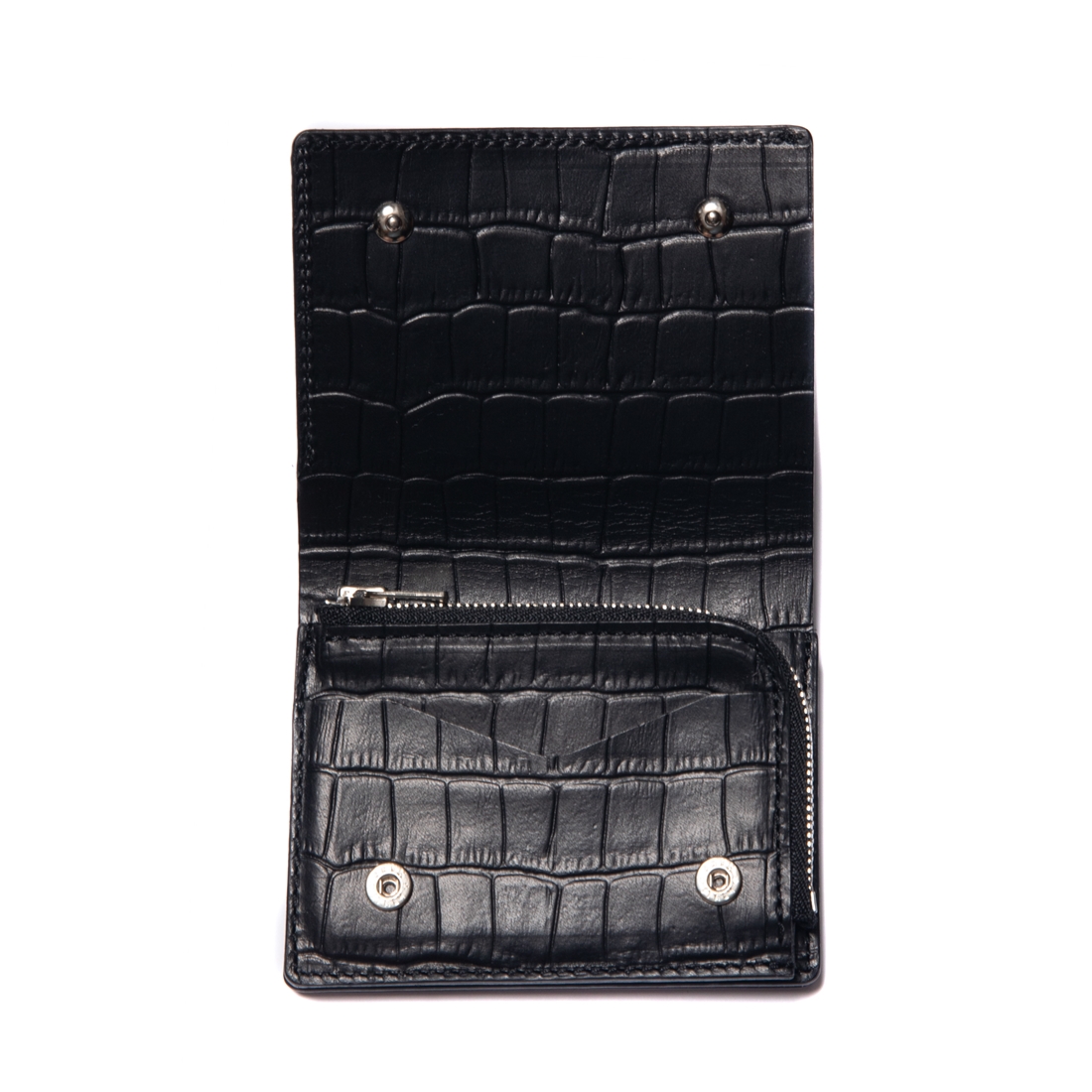 画像: COOTIE PRODUCTIONS/Leather Compact Purse（Crocodile）（Black）［レザーコンパクトウォレット-22秋冬］