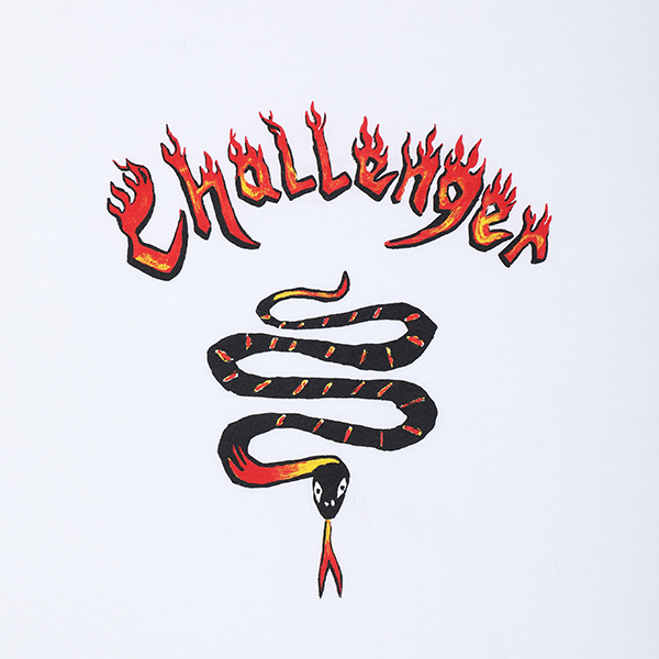 画像: CHALLENGER/BURNING SNAKE RINGER TEE（WHITE/RED）［リンガーT-23春夏］