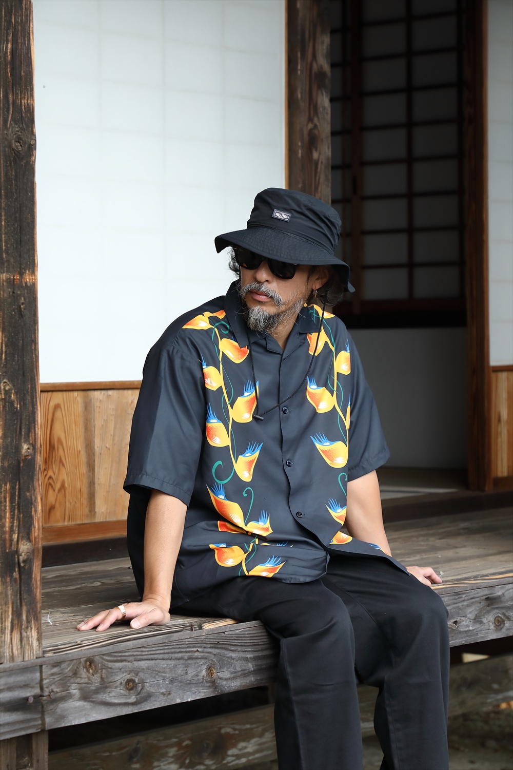 画像: CHALLENGER/S/S FLAME LEAF SHIRT（BLACK）［フレイムリーフシャツ-23春夏］