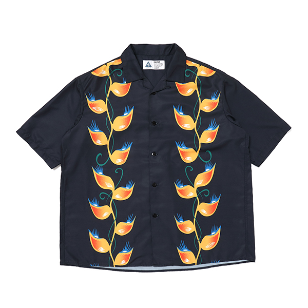 画像: CHALLENGER/S/S FLAME LEAF SHIRT（BLACK）［フレイムリーフシャツ-23春夏］