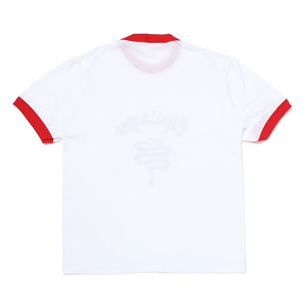 画像: CHALLENGER/BURNING SNAKE RINGER TEE（WHITE/RED）［リンガーT-23春夏］