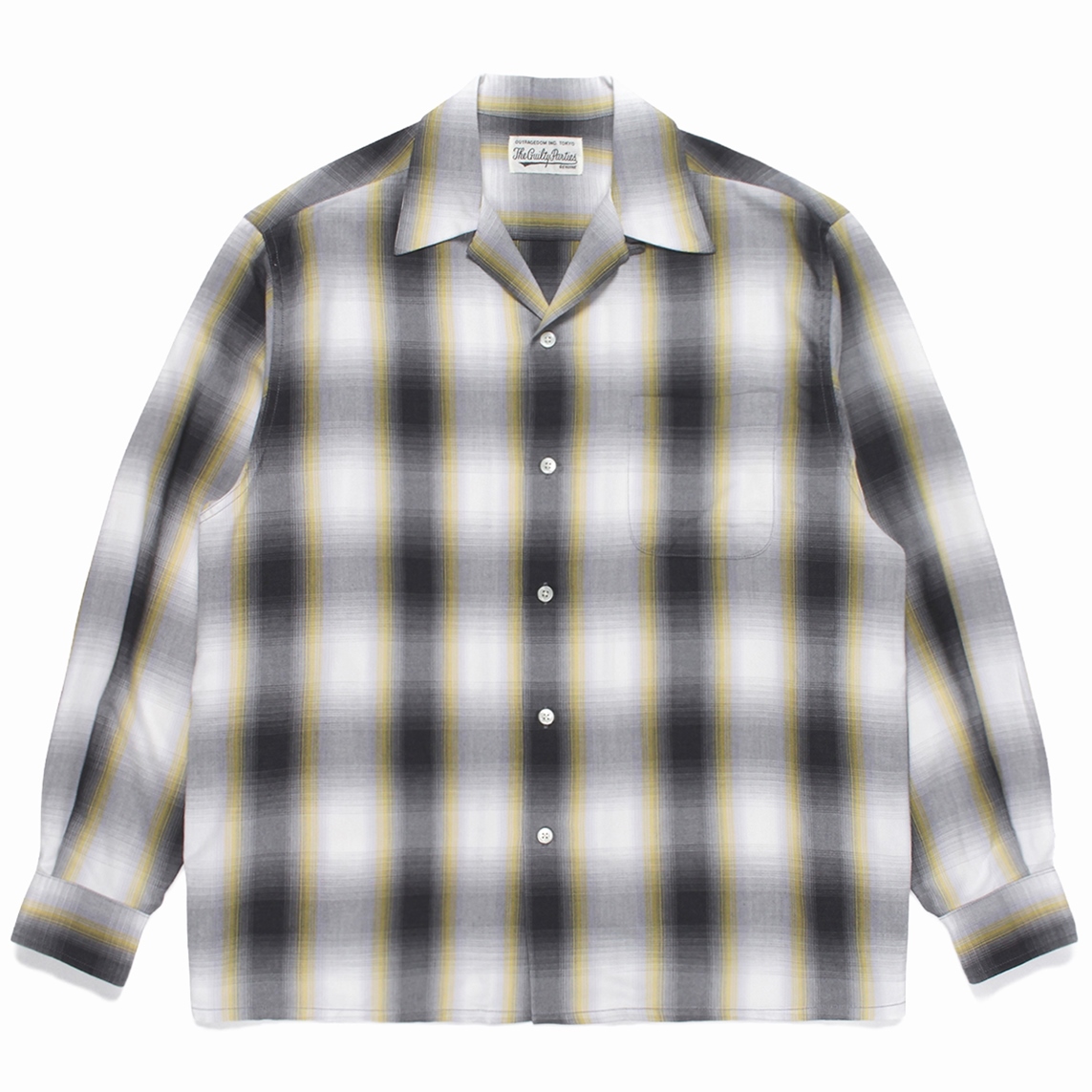 WACKO MARIA/OMBRE CHECK OPEN COLLAR SHIRT L/S（TYPE-1）（YELLOW ...