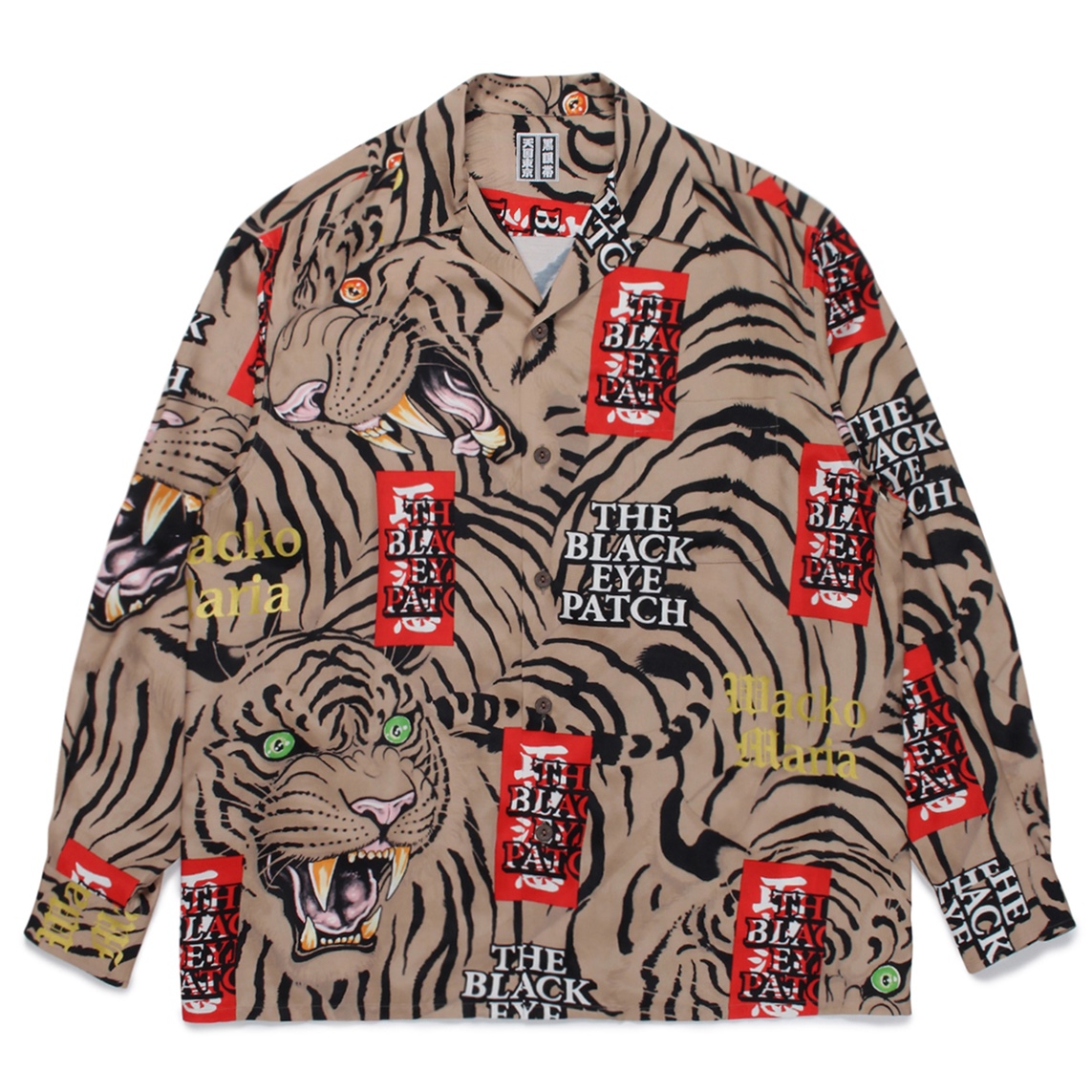 画像: WACKO MARIA/BLACK EYE PATCH / TIM LEHI / HAWAIIAN SHIRT L/S（BEIGE）［ハワイアンシャツ-22秋冬］