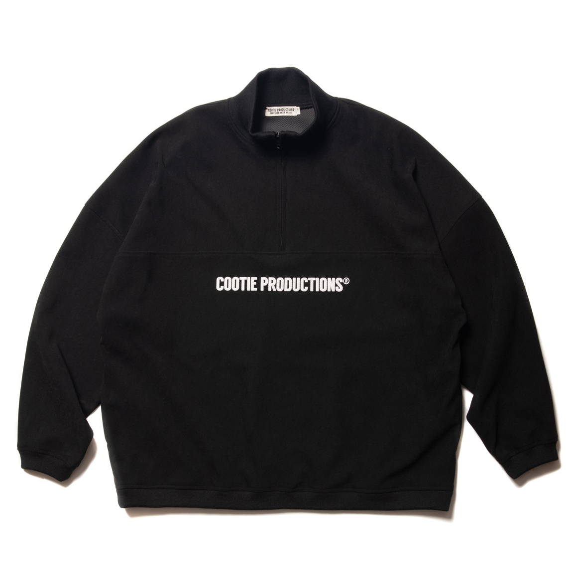 画像: COOTIE PRODUCTIONS/Polyester Velour Half Zip L/S Tee（Black）［ポリエステルベロアハーフジップ-22秋冬］